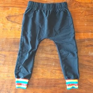 Whistle and Flute Bamboo Joggers - Rainbow Cuff - size 3/4